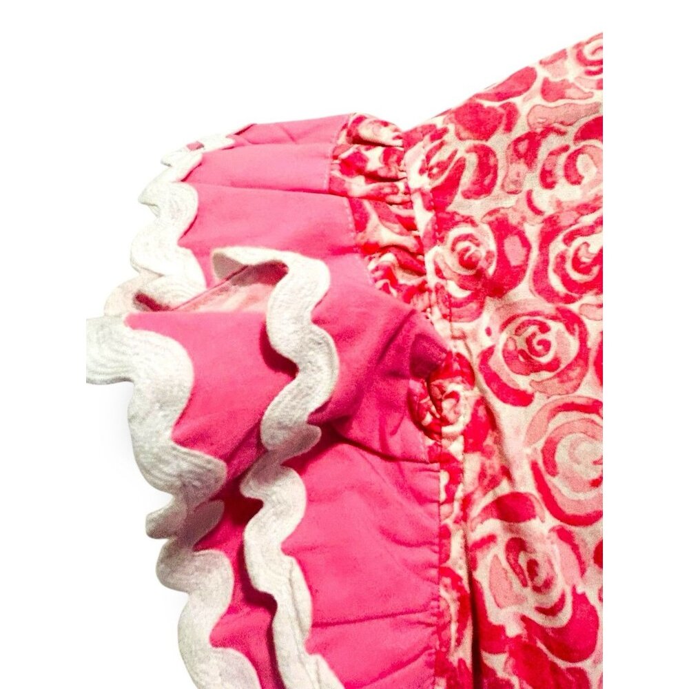 Sail to Sable STS Rose Print Flutter Sleeve Midi Dress Pink White | Size XL NWT - Picture 13 of 16